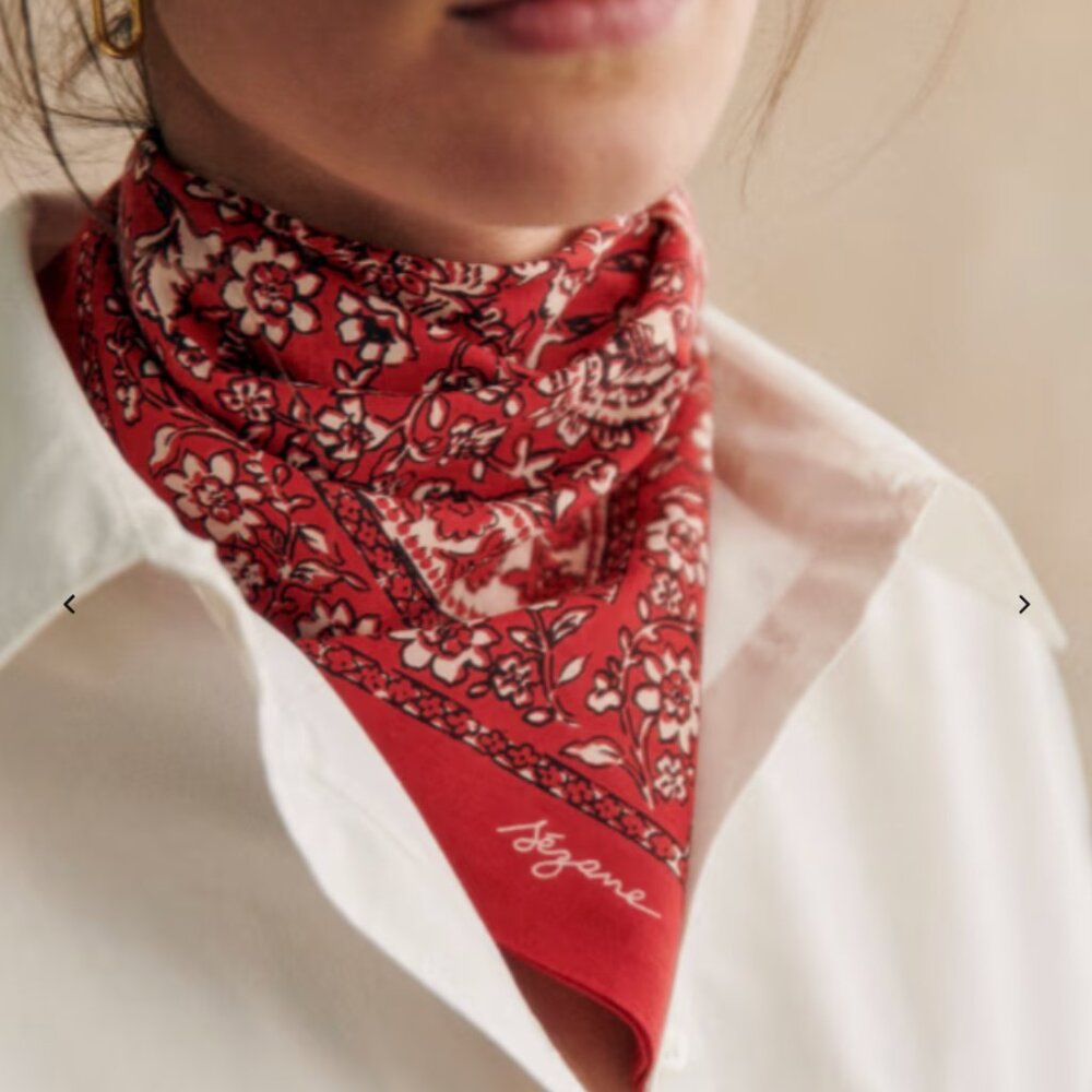 Sezane Le Foulard Pour La Vie Scarf in Red